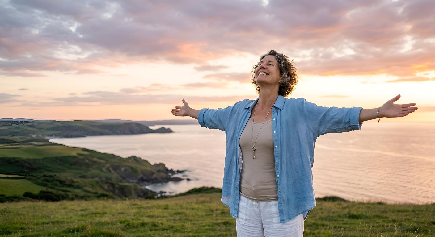 Empresária desfrutando de liberdade enquanto a 4Bmar Trust cuida do seu negócio